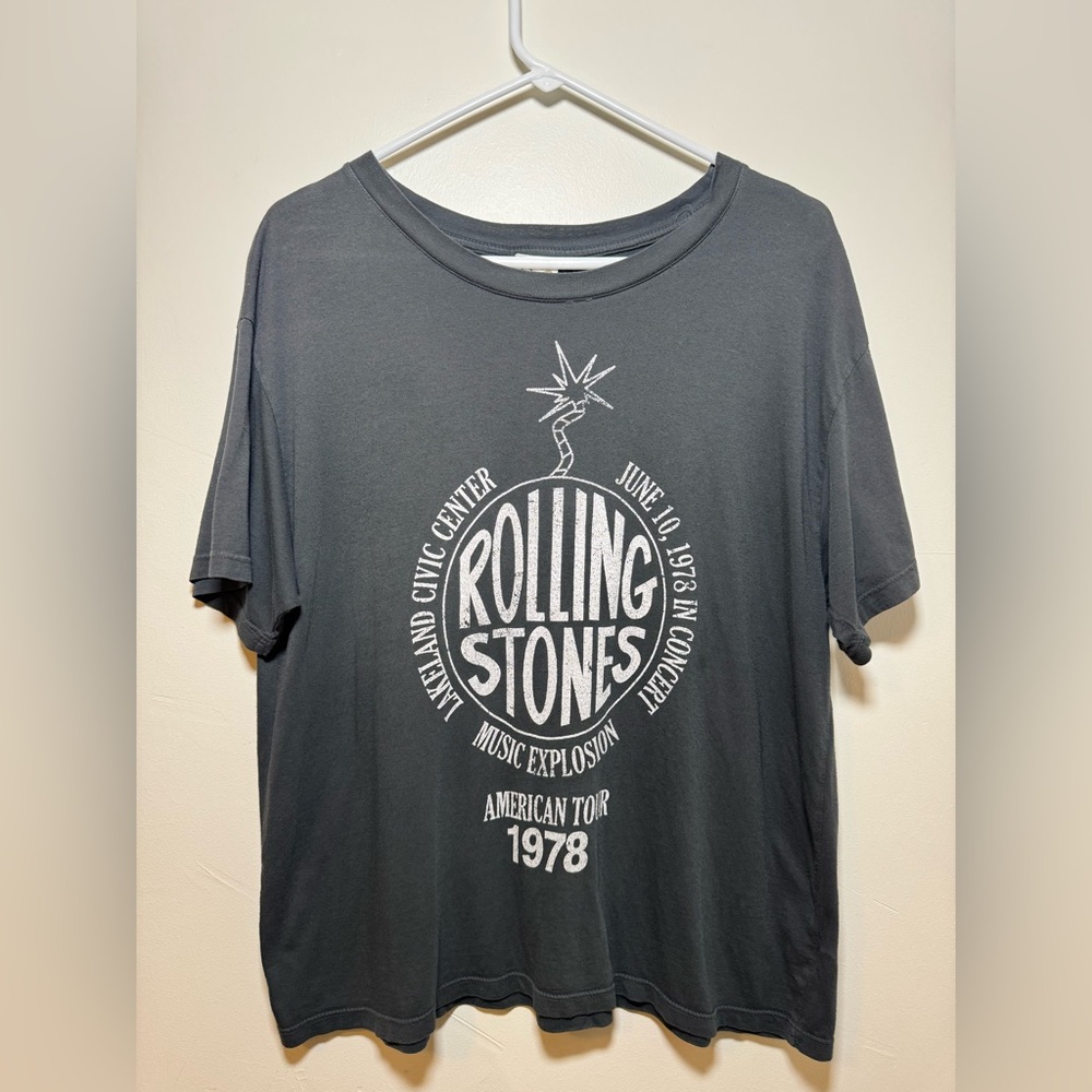 Vintage RARE Gray Rolling Stones Graphic T-Shirt, Size Medium